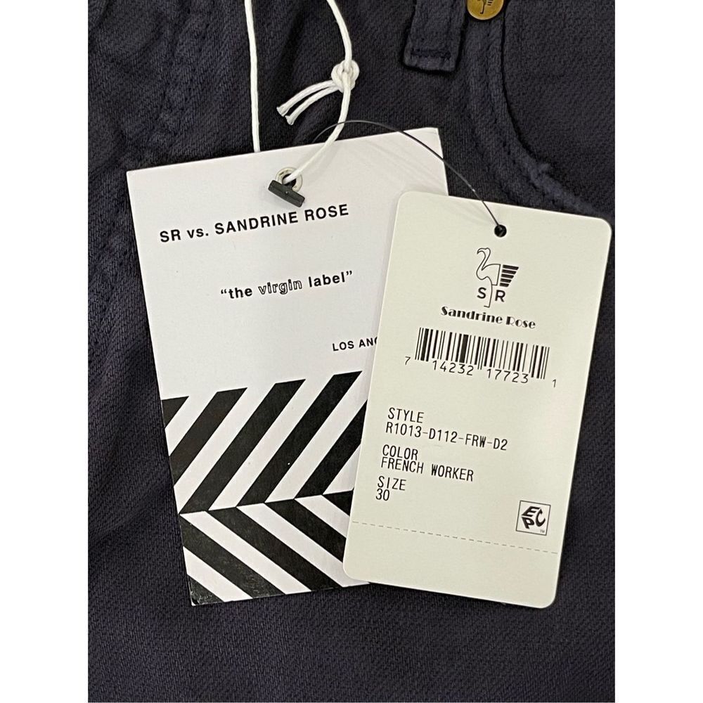 Sandrine Rose Free People Women's Navy French Worker Denim Jeans Size 30 - Picture 12 of 12
